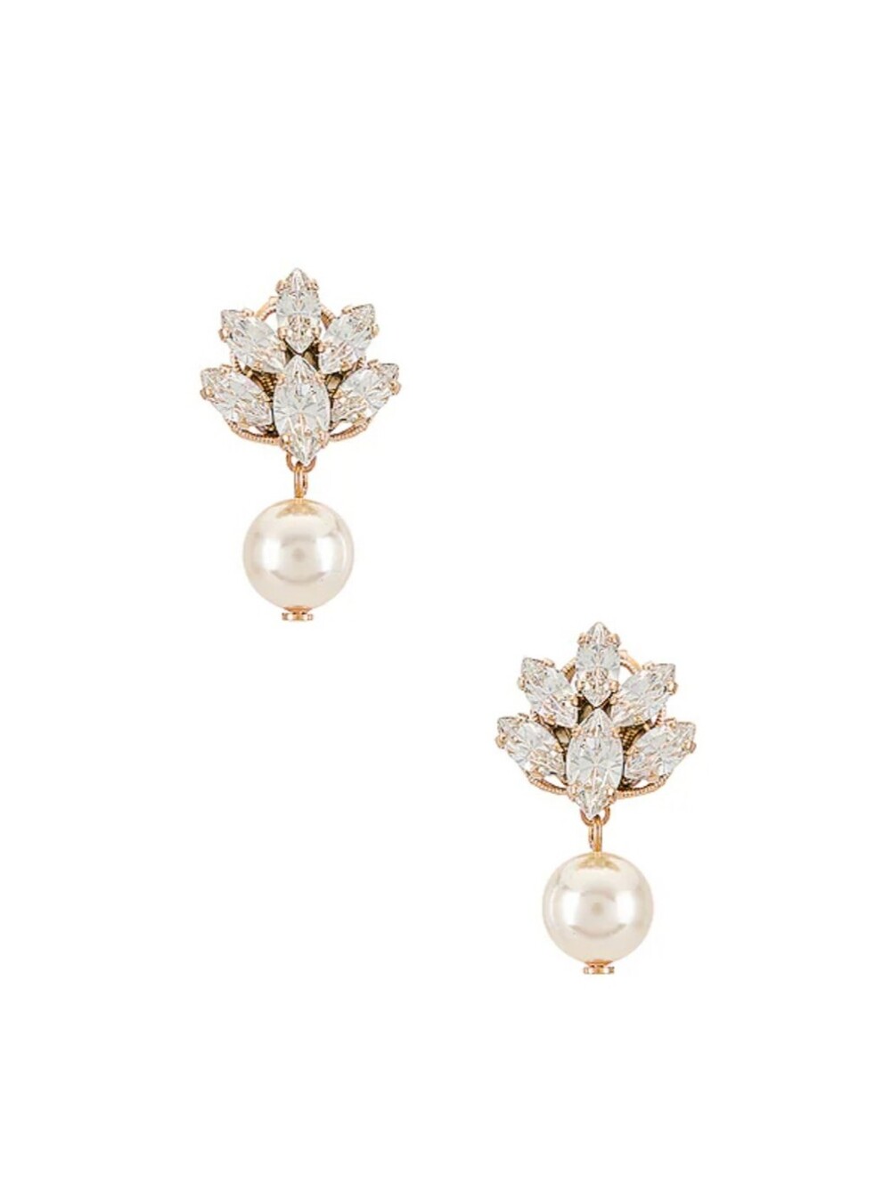 Pedant Crystal Cluster Earrings in Pearl